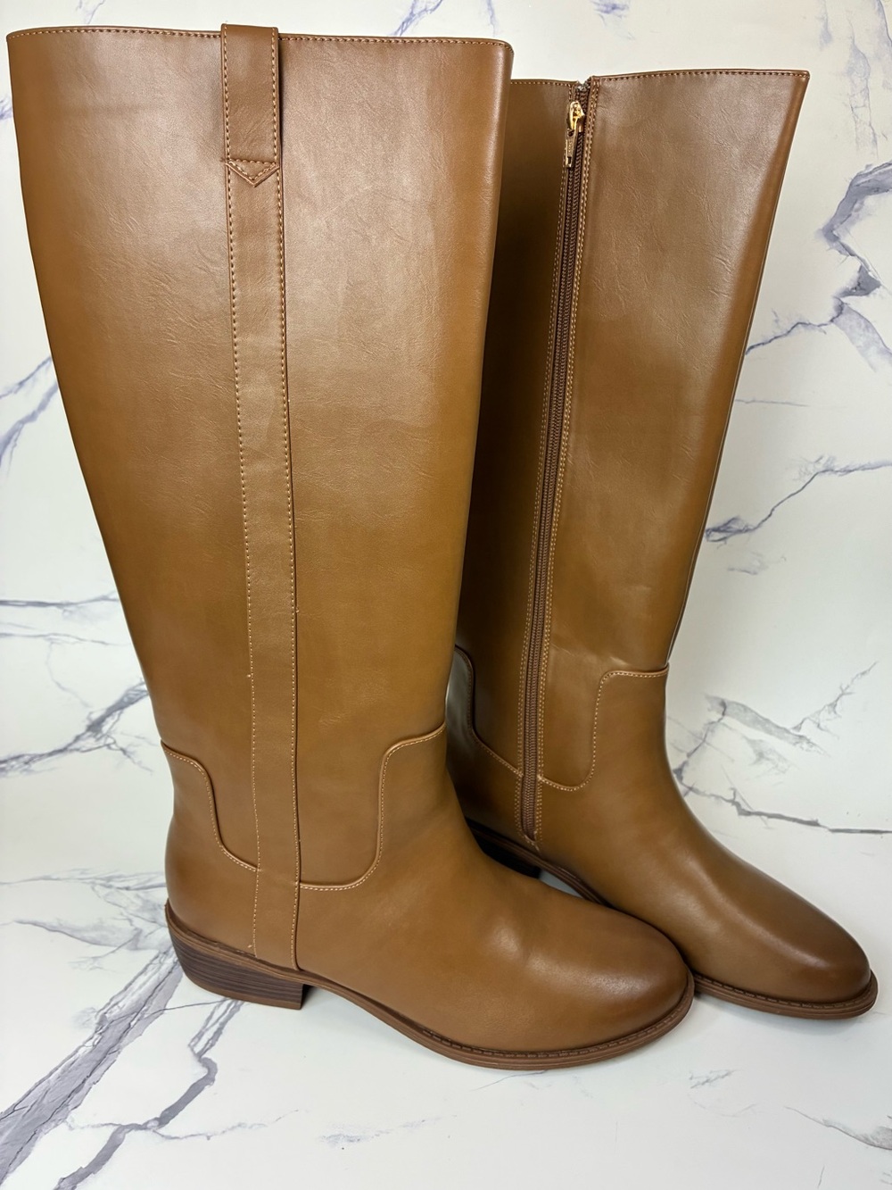 VENUS Tall Brown Leather Over-The-Knee Riding Boots